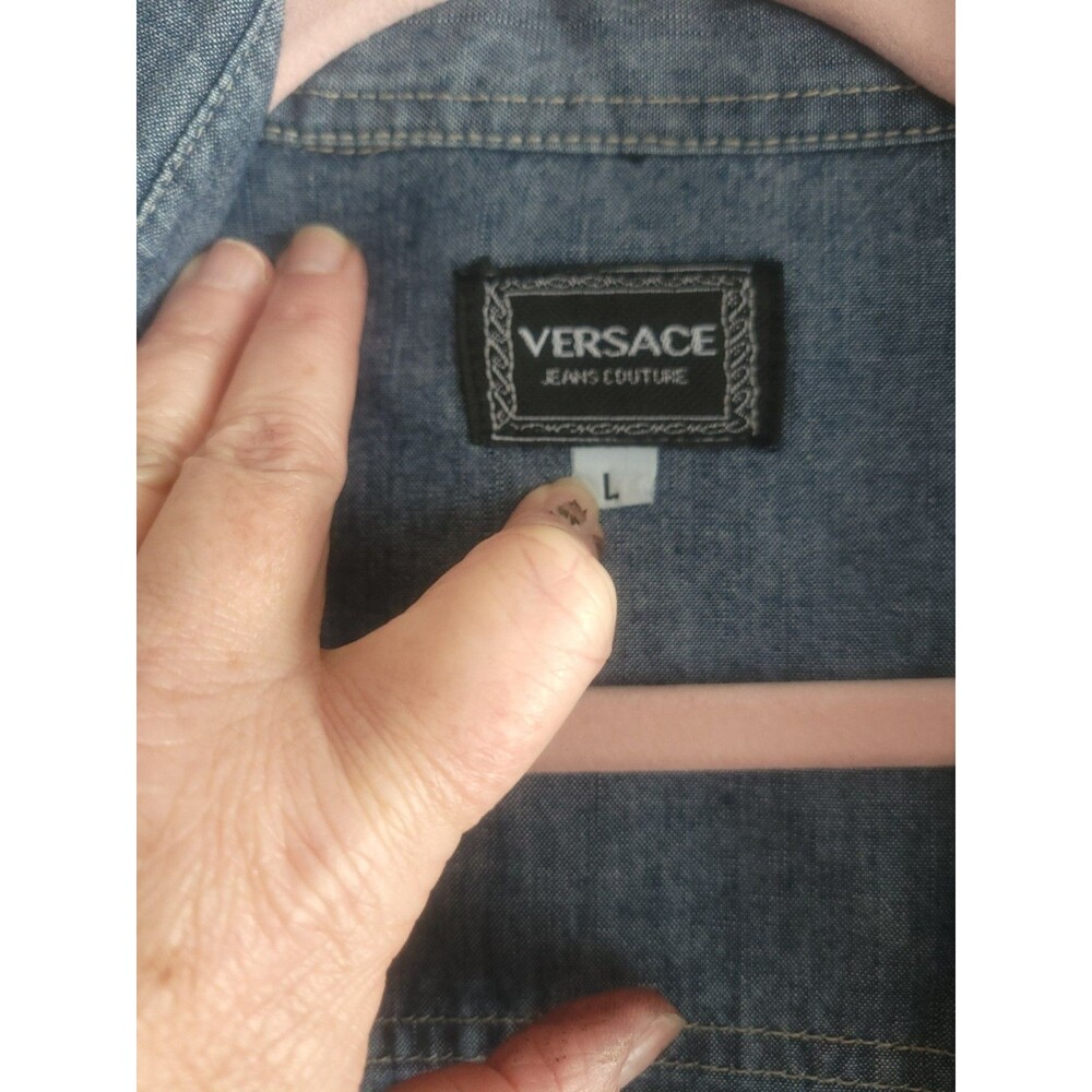 1990’s vintage Authentic VERSACE Gianni  Couture Long Sleeve DEMIN LARGE - Picture 5 of 14